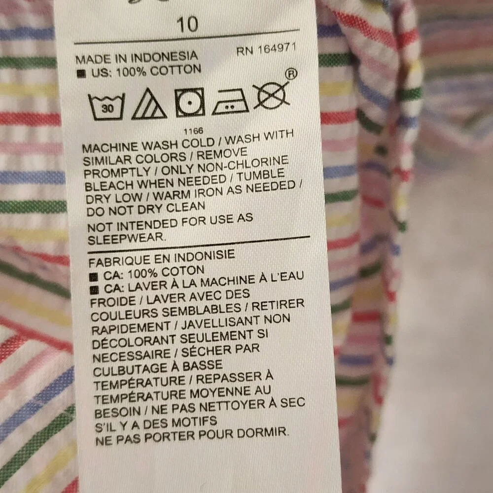 Janie and Jack boy 10 short sleeve cotton shirt button up rainbow stripe pocket